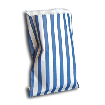 Blue and White Sweet Shop Paper Bags 212mm x 275mm