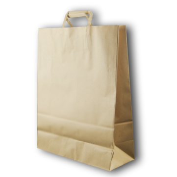 Premium Brown Internal Flat Tape Handled Paper Bags 320mm + 140mm x 420mm