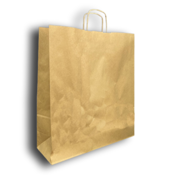 Brown Paper Carriers with Twist Handle 450mm + 150mm x 490mm