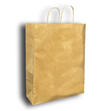 Brown Paper Carriers with Twist Handle 320mm + 120mm x 410mm