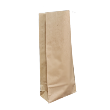 Brown Kraft SOS Grab Block Bottom Bags 8" x 4" x 15" 10LB