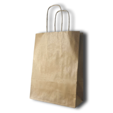 Brown Paper Carriers with Twist Handle 180mm + 80mm x 240mm