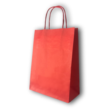 Red Paper Carriers with Twist Handle 240mm + 110mm x 310mm
