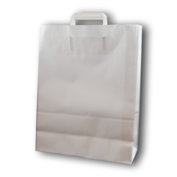 Premium White Internal Flat Tape Handled Paper Bags 320mm + 140mm x 420mm