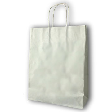 White Paper Carriers with Twist Handle 240mm + 110mm x 310mm